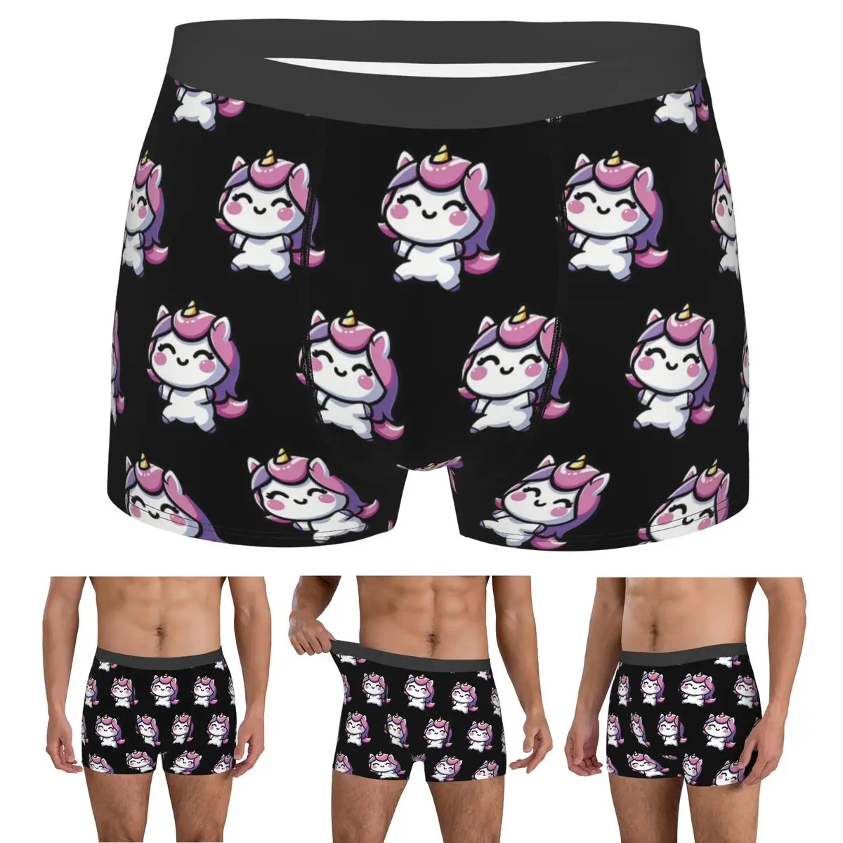 

Boxer Underpants Shorts Adorable Kawaii Unicorn Panties Men's Comfortable Underwear for Homme Man Boyfriend Gift