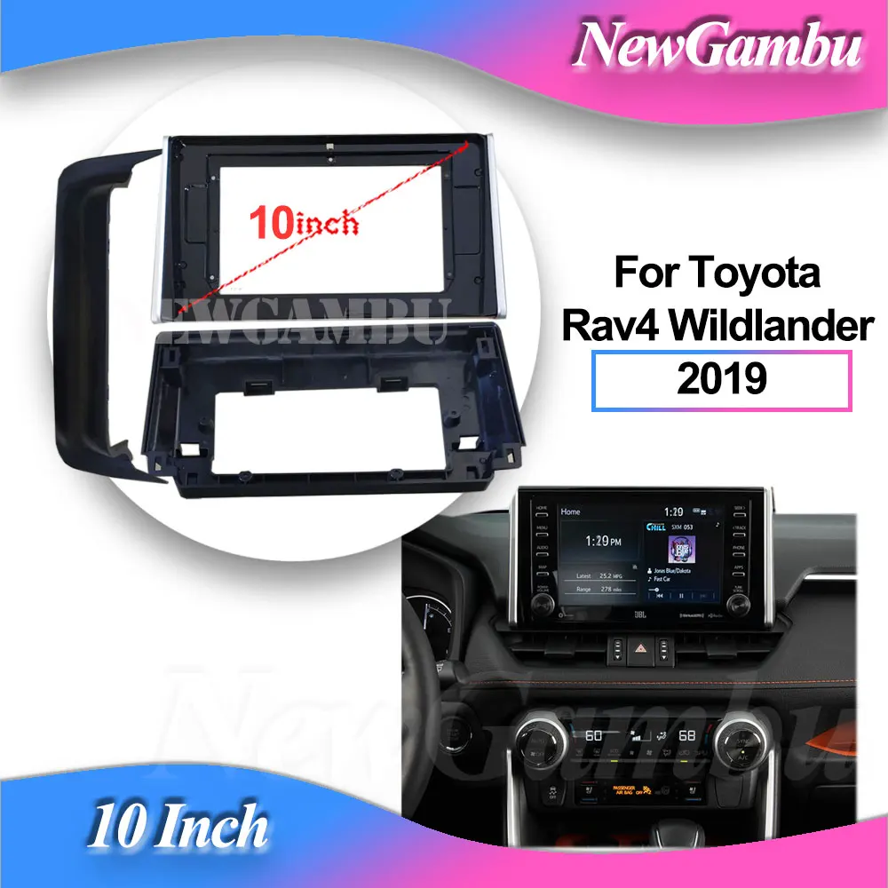 NewGambu 10 pulgadas para Toyota Rav4 Wildlander 2019 marco Facia Panel sin Cable marco de reproductor de Radio