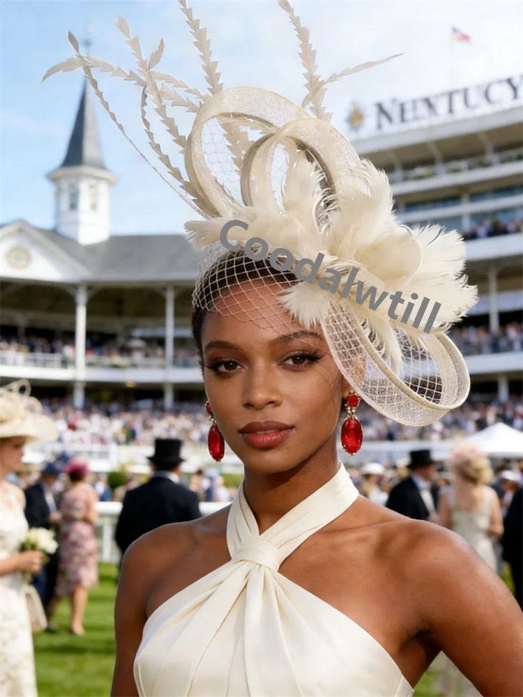 Royal Blue Mesh Hair Fascinator Hat Accessories Ladies Women Elegant Church Wedding Veil Race Headdress Bride Cocktail Pillbox image 3
