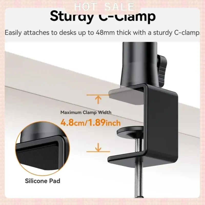 

24-Hour Delivery Ulanzi ZJ02 Camera Desk Mount Extendable 65Cm Arm, 4.8Cm C-Clamp, Flexible Adjustment For Still Life Photograph