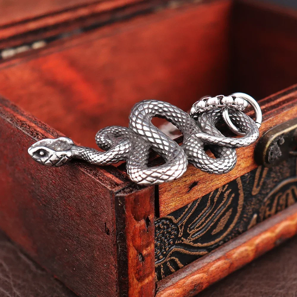 Vintage Gothic Snake Men's Necklace Stainless Steel Witch Serpent Pendant for Women Gift Punk Jewelry Accessories Dropshipping