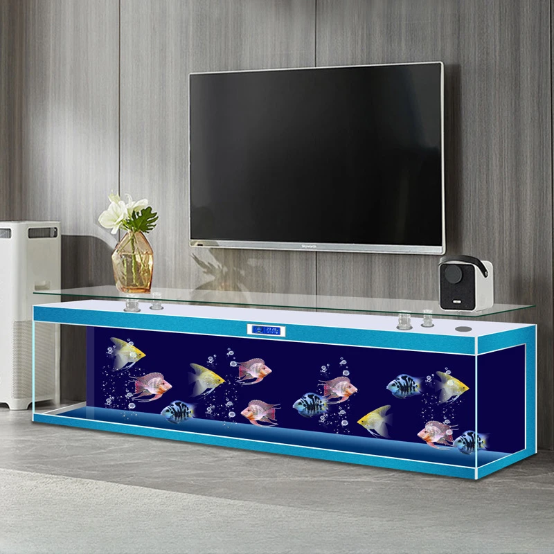 Square TV Cabinet Fish Tank Living Room Large Household Lazy Change Water Aquarium