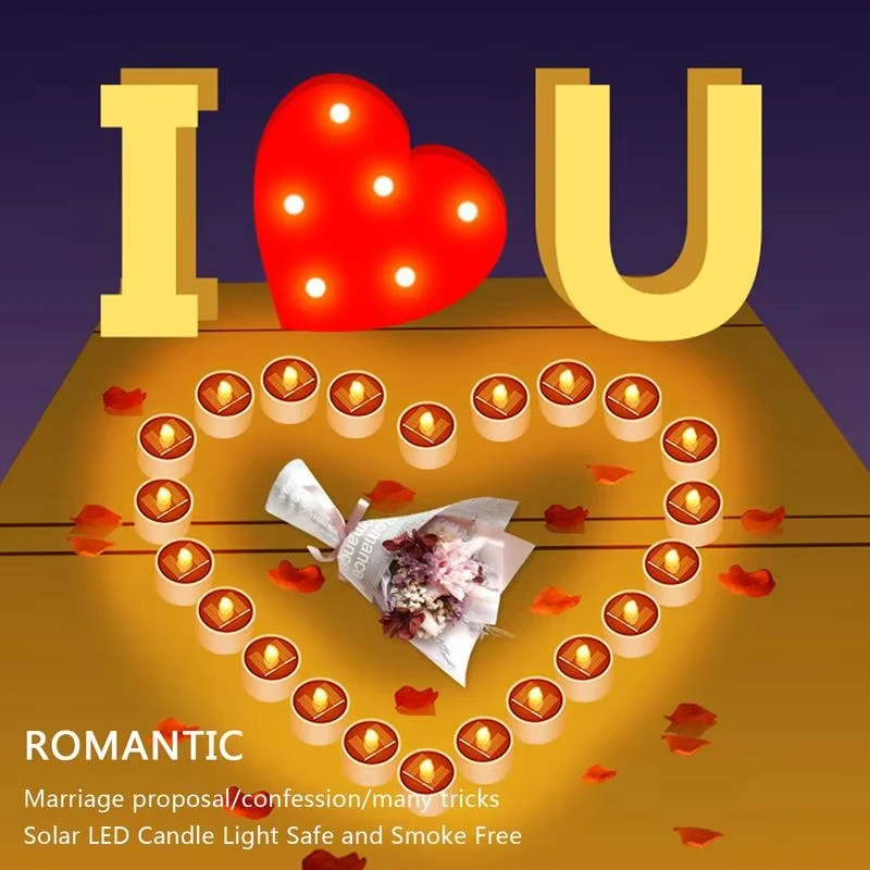 Solar-LED-Teelichtkerze, LED-Kerzen, flammenlos, für den Außenbereich, wasserdicht, Solar-Teelichter, wiederaufladbare Kerzen für Party, Garten, Zuhause