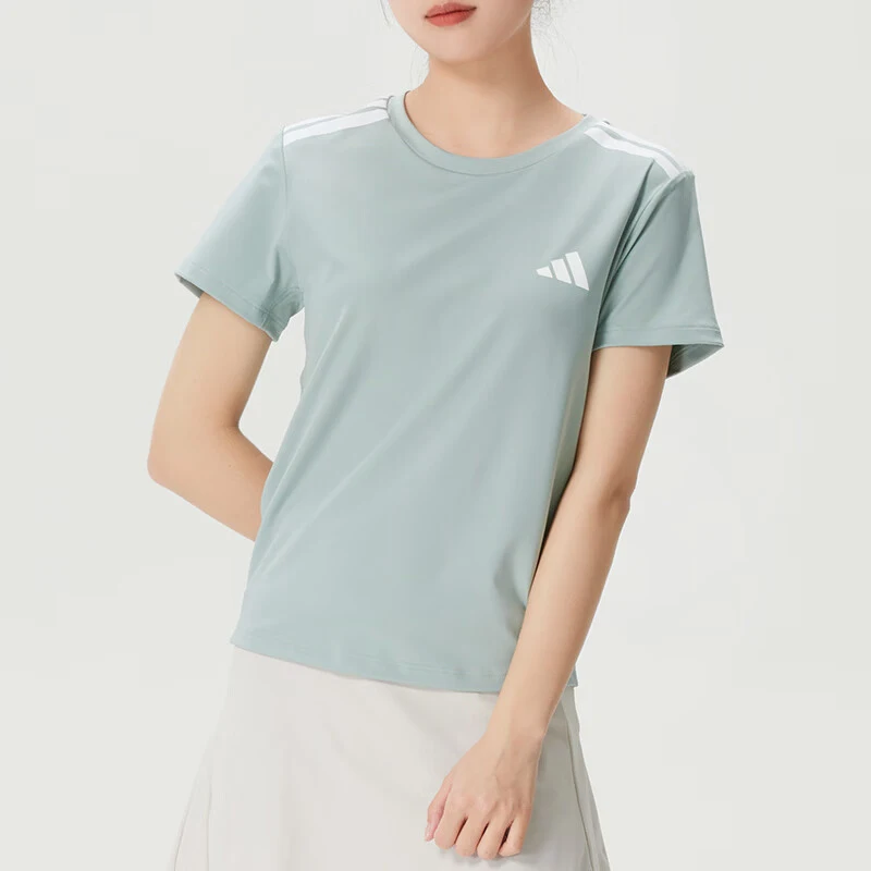 アディダス正規品-トレーニング-吸汗速乾-tシャツ-レディース-ラウンドネック-半袖-tシャツ-kc7641