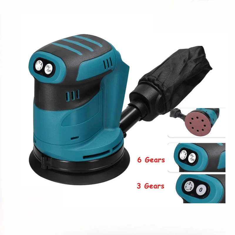 125mm 90W Brushless Motor Cordless Orbital Sander Wood Grinder Electric Car Polisher Metal Polishing Grinding Sanding Machine