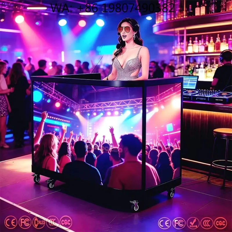 P1.9 P2.6 P2.9 P3.9 Foldable LED DJ Booth Table High Definition Panel for Stage Concert Live Music Night Club Performances