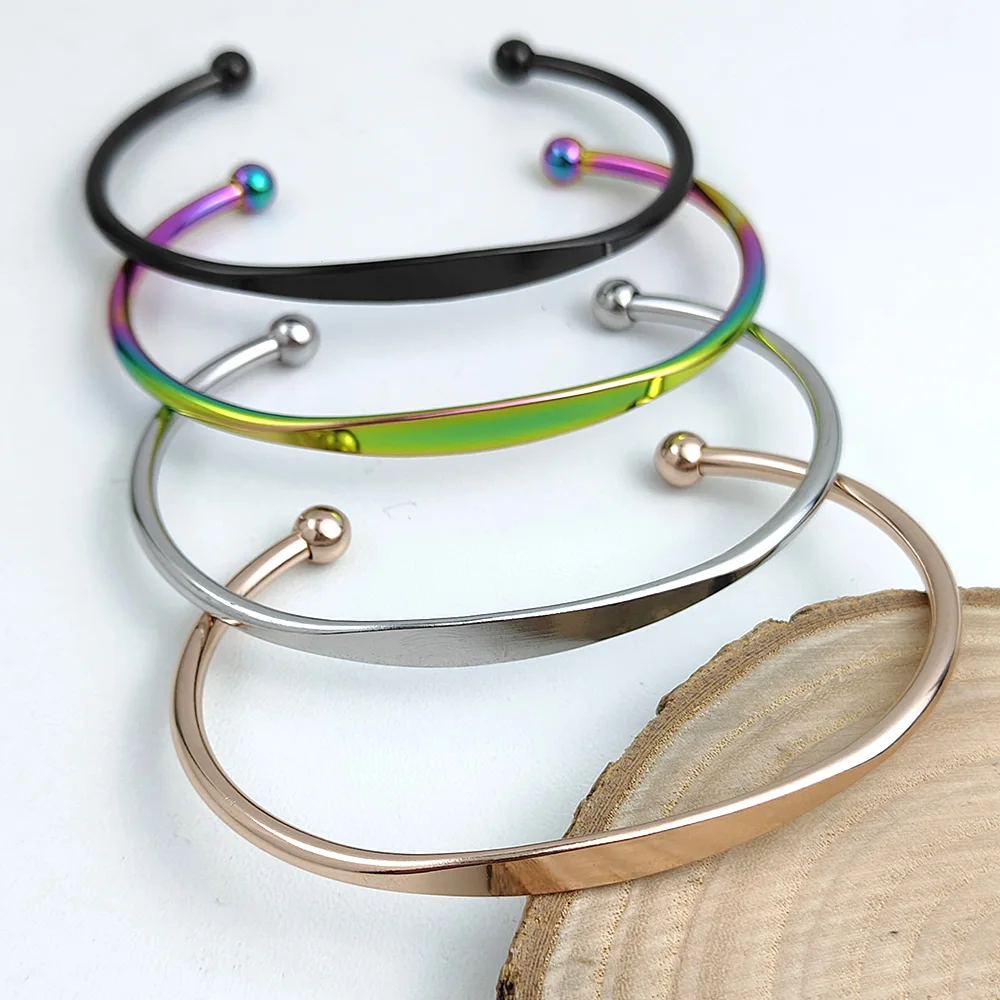 

New Stainless Steel Gold Plated Ball Open Bracelet, High Quality Waterproof Women's Bracelet, Wedding Party Jewelry