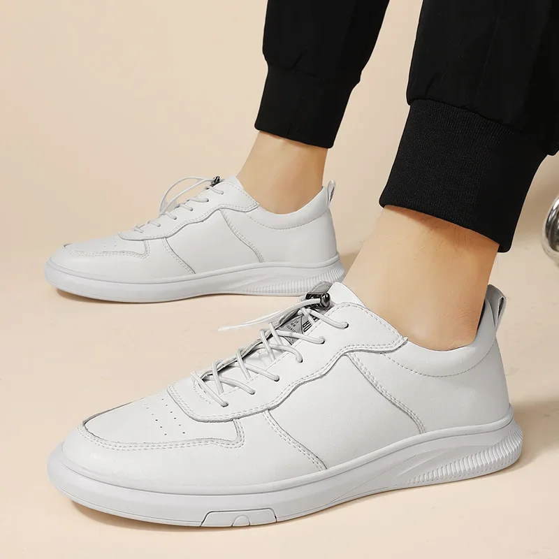 

Мужские кожаные кроссовки, мягкие дышащие, на шнуровке, повседневная обувь для вождения