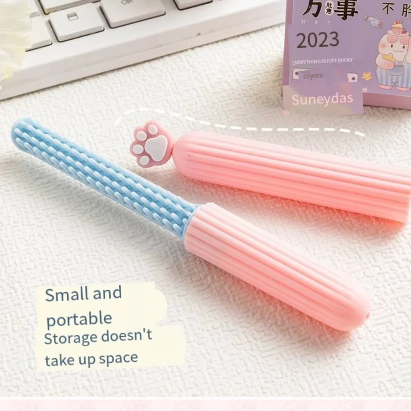 Cute Cartoon Style Small Comb Lovable Macaron Color Cat Claw Series Comb with Lid Student Portable Mini Comb  Hair Brush