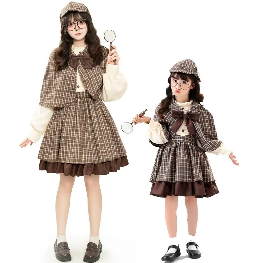 

loween Briti College Sle erlo Cosplay Parent-Child Clothing Little Detective Holmes Set Children's Par Costume