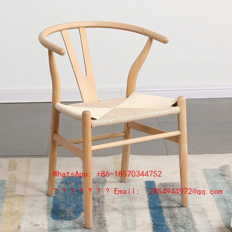 2026    Nordic Solid Wood Dining Chair Study Backrest Armrest