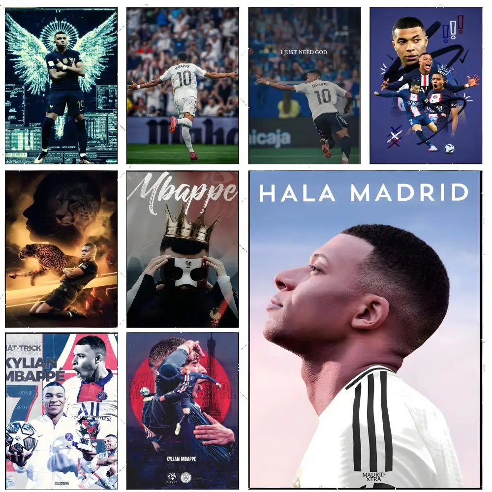 Football Star M-Kylian Mbappe Poster Premium Decor Art & Gift for Household Lounge Home Ornaments