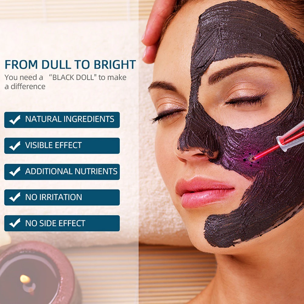 2/5Pcs Black Gel Mask For ND YAG Laser Skin Peeling Carbon Cream Whitening Facial Rejuvenation Moisturizing Peel Deep Cleaning