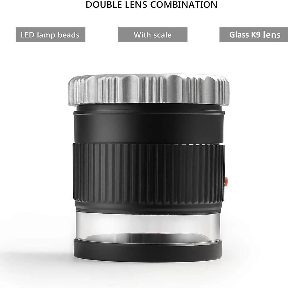 ルーペ拡大鏡 30X 拡大鏡 照明付き 調整可能な焦点距離 デスクトップ拡大鏡 6 ライト付き ジュエリー テキスタイル ホット用