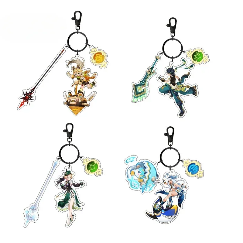 Genshin Impact Peripheral Products Acrylic Keychain Kachina Emilie Kinich Mualani Pendants Creative Brithday Gift for Friend