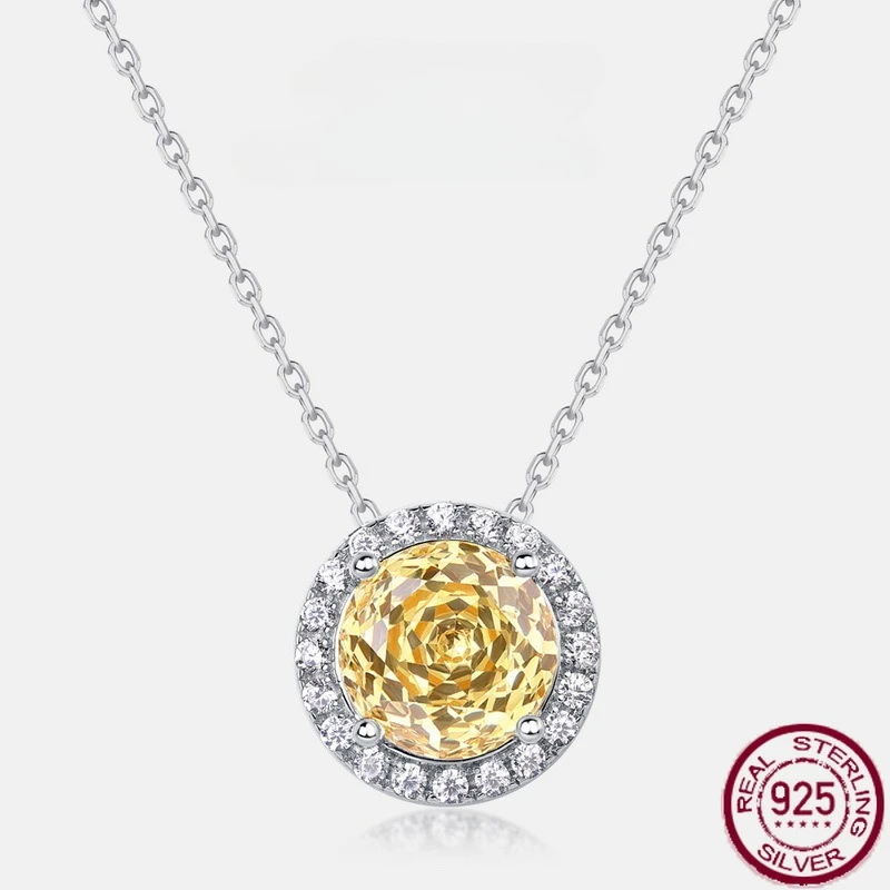 

New S925 Pure Silver Millennium Rose Cut 3A Zirconium Full Set Necklace Light Luxury European and American Wedding Jewelry