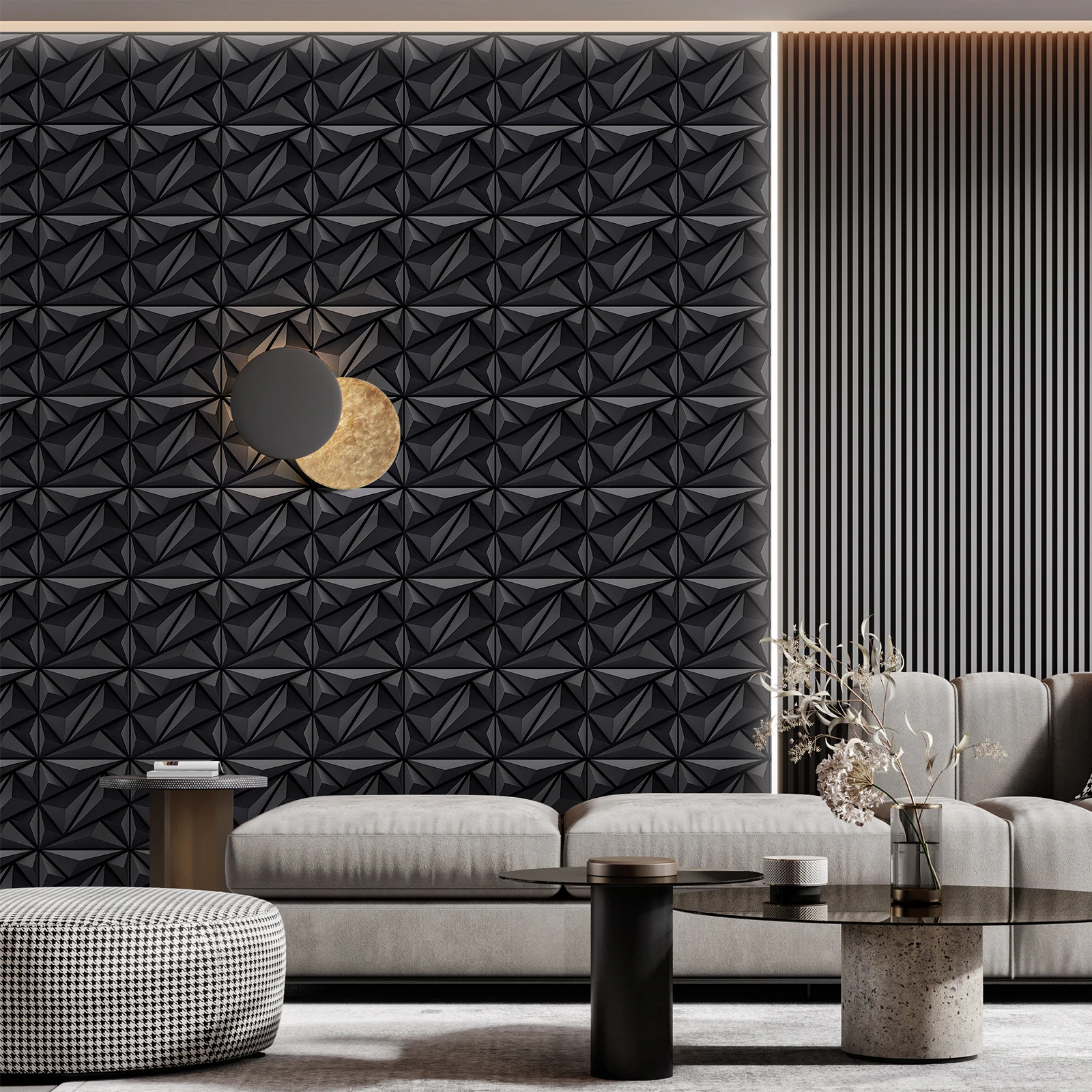 3D wall panels, polystyrene wall panelling, ceiling panelling, ceiling panels, wall decoration panels, polystyrene, 30 x 30 cm,