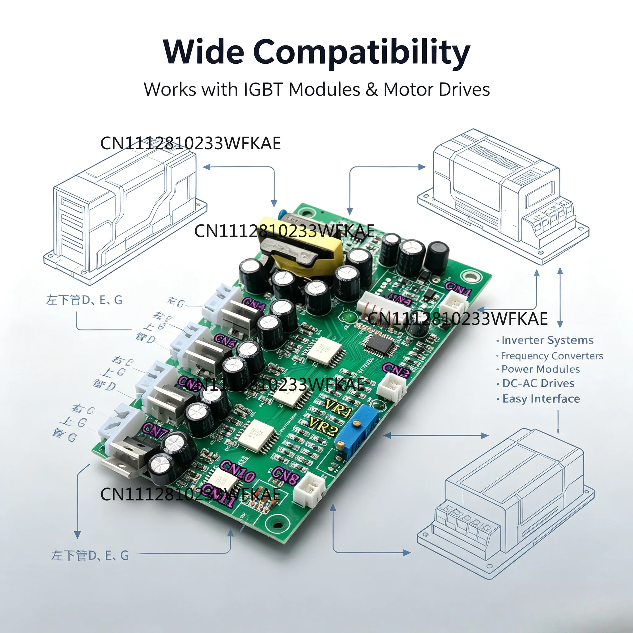 High Power Digital Adjustable Power IGBT Module Driver Board V5.0 MPPT Control CAN RS485 Constant Voltage Current Sampling