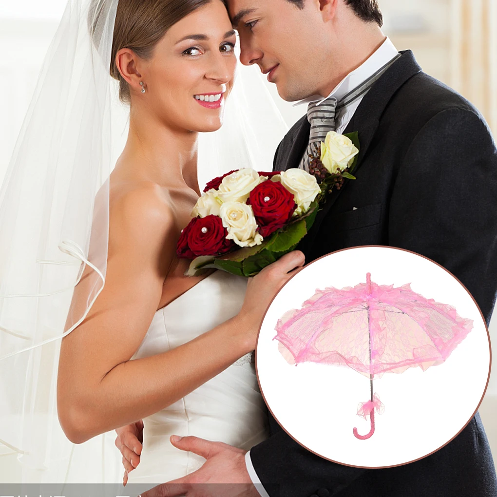 Lace Umbrella Wedding Umbrellas Vintage Bridal Decoration Up Black