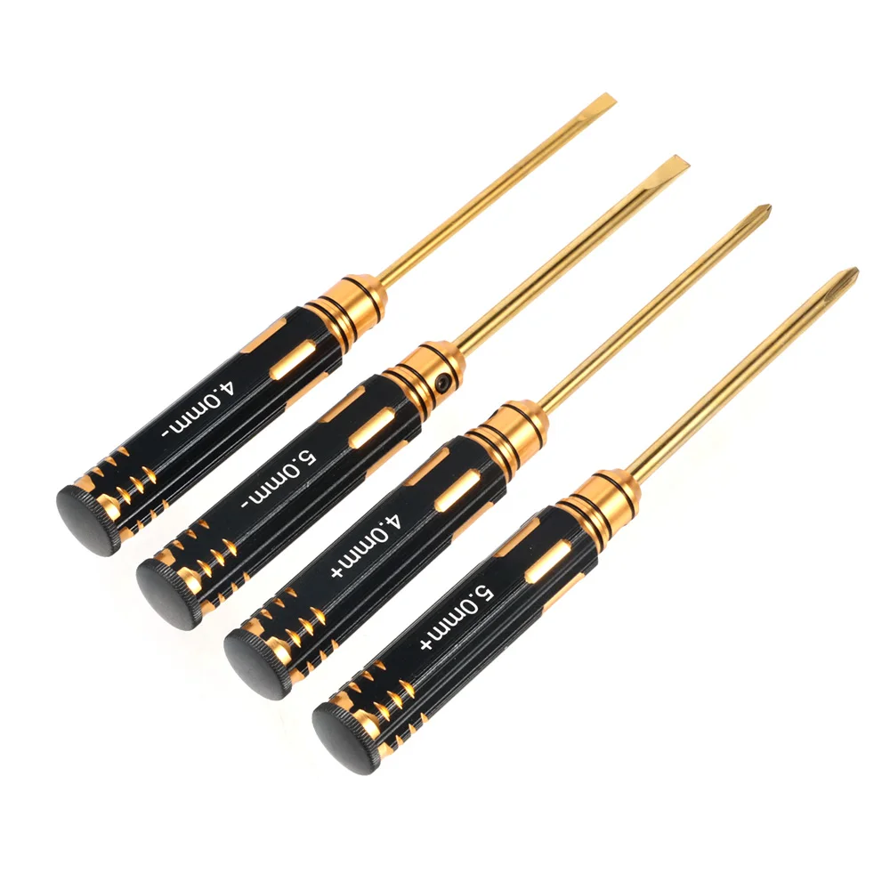 4.0mm+/ 4.0mm- / 5.0mm+ / 5.0mm- Hex Driver Set Titanium Hex Allen Screwdriver For Car Quadcopter Drone FPV Model