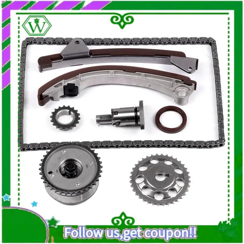 

AC34-Engine Timing Chain Kit For Toyota Corolla Matrix Prizm 2000-2008 3ZZ-FE 1ZZ-FE Tensioner Guide Rail Crank Cam Pa
