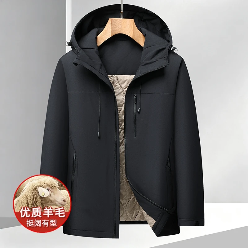 Men's and women's hooded thick warm woolen clothing, outdoor assault jacket, cotton jacket, waterproof parka