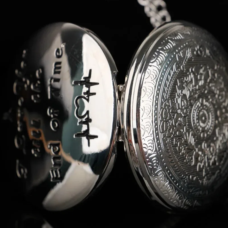 A mio marito Orologio da tasca al quarzo argento con orologio a catena con ciondolo Orologi vintage Orologi a catena Fob per uomo Miglior regalo