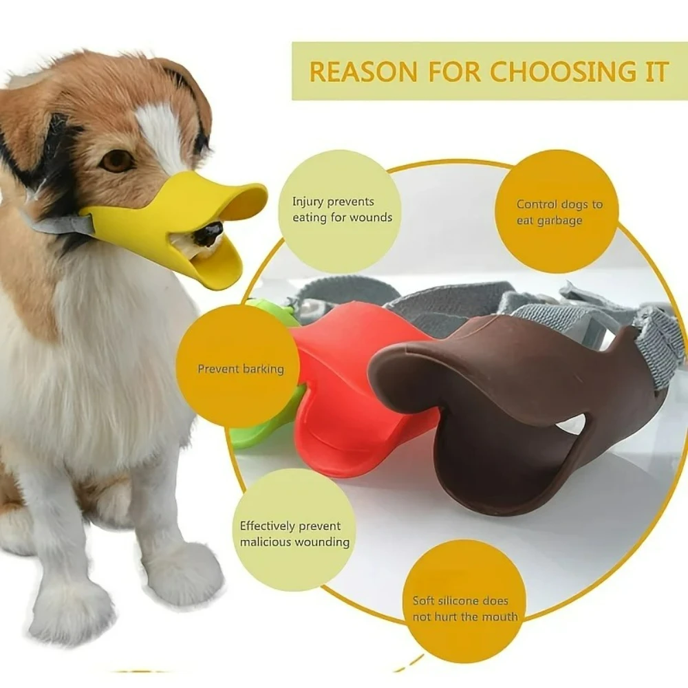 1pcs Small Pet Dog Muzzle Silicone Mask Dog Duck Muzzle Anti-bite Anti-Eating Anti-Barking Muzzle Dog Accessories Supplies