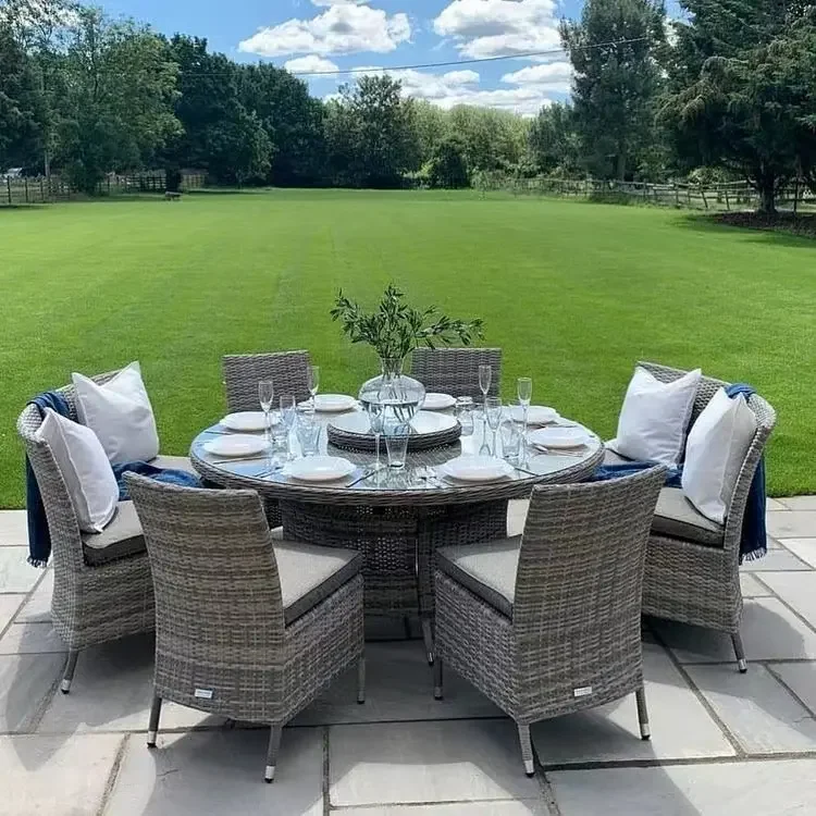 محادثة الطعام مقهى الترفيه شرفة فناء حديقة الخوص الروطان فناء أطقم أرائك في الهواء الطلق #5