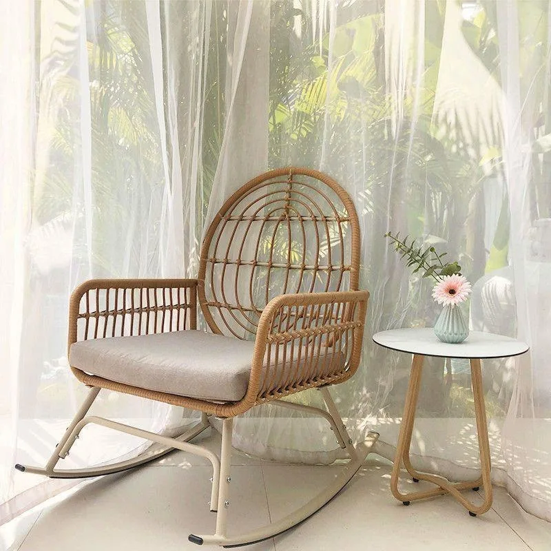 Balcony leisure rattan chair, household lazy sofa, outdoor adult reclining chair