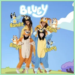 Children Cartoon Bluey Jumpsuit Pajamas One Piece Bluy Pajamas Bingo Bluey Cosplay Garment Halloween Costume Kids Gift