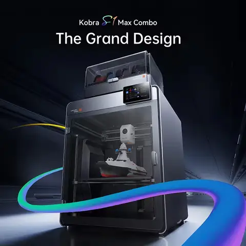 Anycubic Kobra S1 Max Combo Multi-Color 3D Printer Max 600mm/s Fast Speed with 350℃ Hotend Hardened Steel Nozzle 350×350×350mm