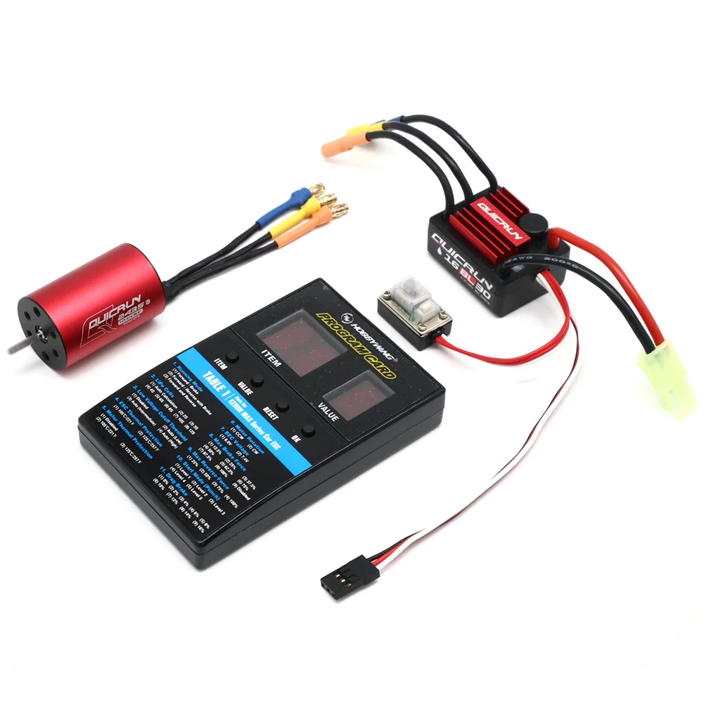 Hobbywing QuicRun-WP-16BL30 Sensorless Brushless 30A ESC + motor kv4500 + PROGRAM CARD for 1/16 1/18  car