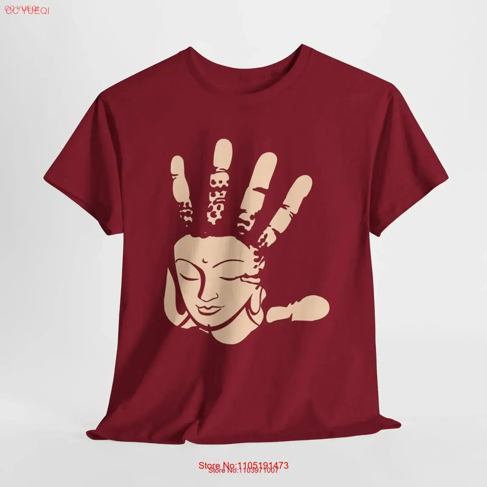 Buddha Hand In Palm T Shirt Size To 5X vintage Washed Soft Comfortable fashion Top For Everyday Wear graphic Versatile Slightly