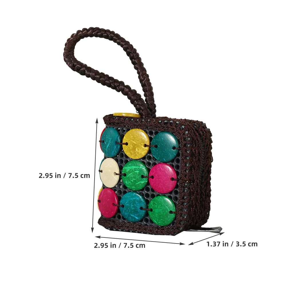 

Bohemian Coconut Shell Clutch Women Coin Purse Small Purses Zipper Wallets Ladies HandbagsVintage Woven Retro Style