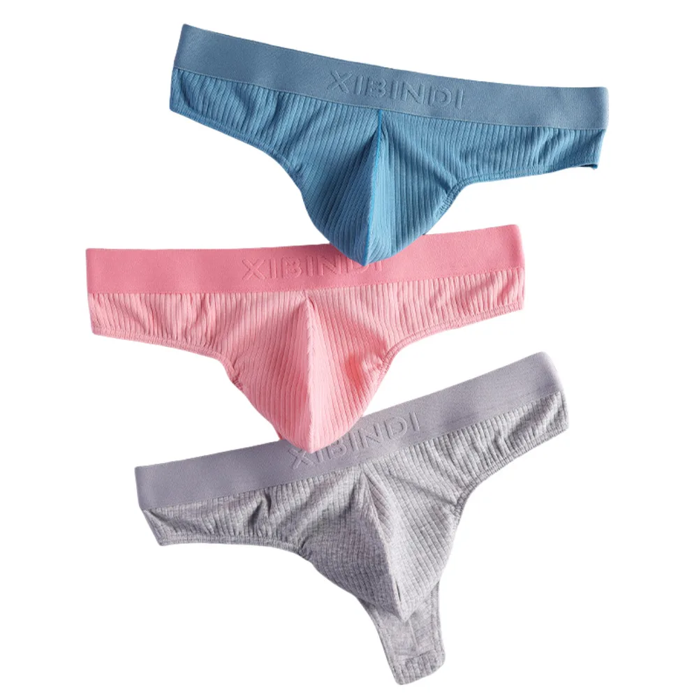 Sexy Men Underwear Thongs G String High Elasticity Cotton Mens Brief Lingerie Men's Breathable Panties Underpants M-2XL