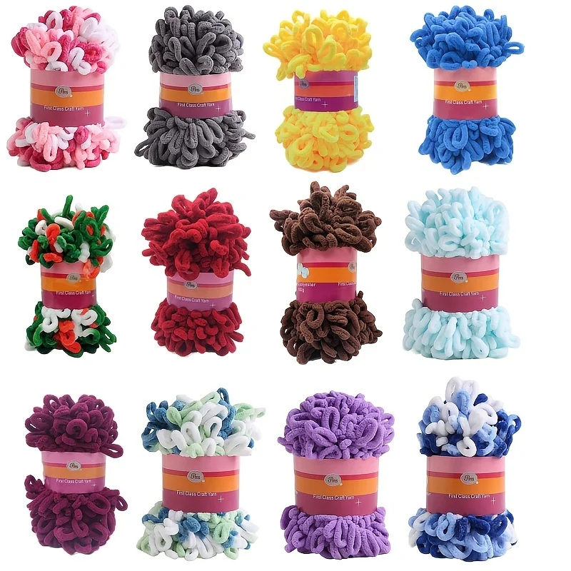A Piece of 8-Meter Circle Wool, Soft Iced Donut Thick Wool, Can Be Used to Hand-Knit Dolls, Bags, Sweaters, Blankets, Etc., Sing