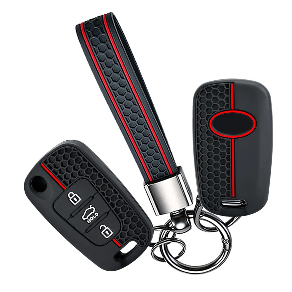 Key Fob Case With Chain For Kia Rio Rio X-Line K2 Sportage Sorento Optima K5 Soul Ceed Cerato K3 Picanto Seltos High Quality