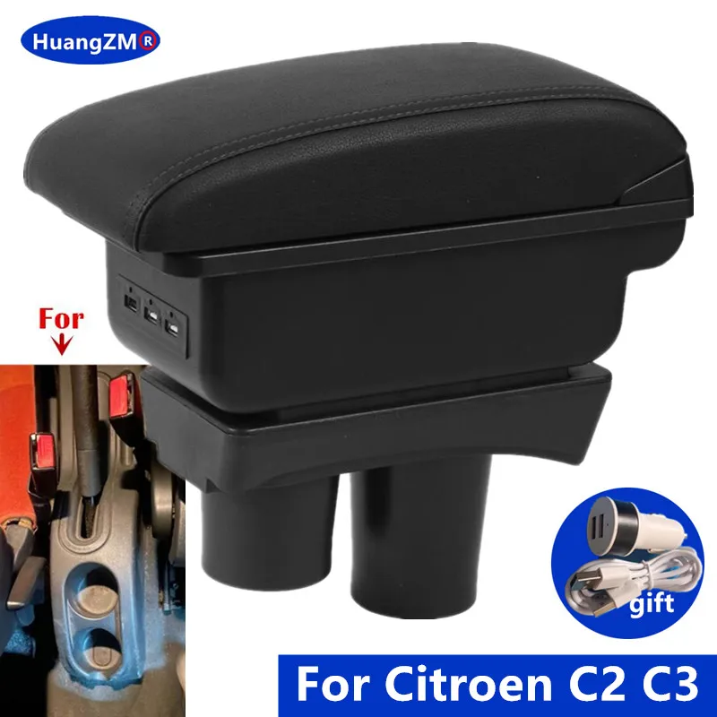 For Citroen C3 C2 Armrest Box For Citroen C2 C3 Car Armrest Storage Box Interior parts Dedicated Retrofit parts Car Accessories