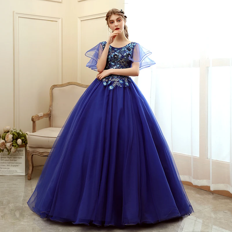 فساتين Quinceanera الكلاسيكية الترتر الأزهار طول الأرض ثوب الكرة فساتين حفلة موسيقية أنيقة بالإضافة إلى حجم مخصص Suknia Balowa