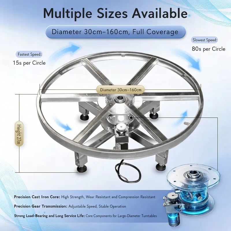 Heavy Duty Motorized Rotating Display Turntable 50cm 27cm Remote 10-Speed 360° for Motorcycle Photography Live Show 100-240V