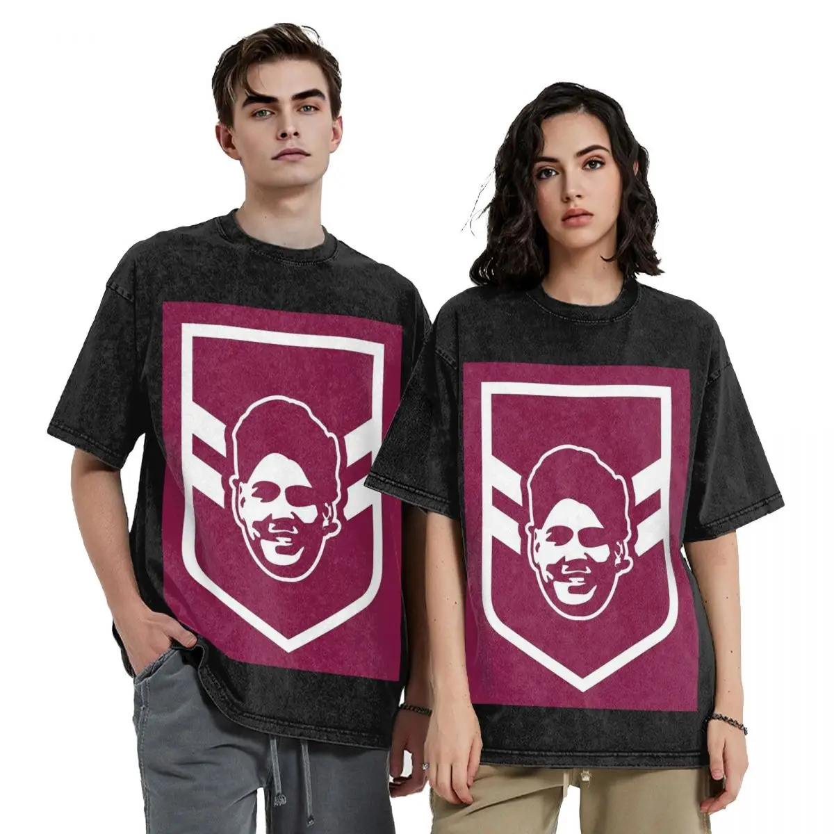 Reece Walsh Queensland Maroons Hip Hop Short Sleeve T-Shirts Washed Tops Tees Streetwear T Shirt Harajuku for Men Women