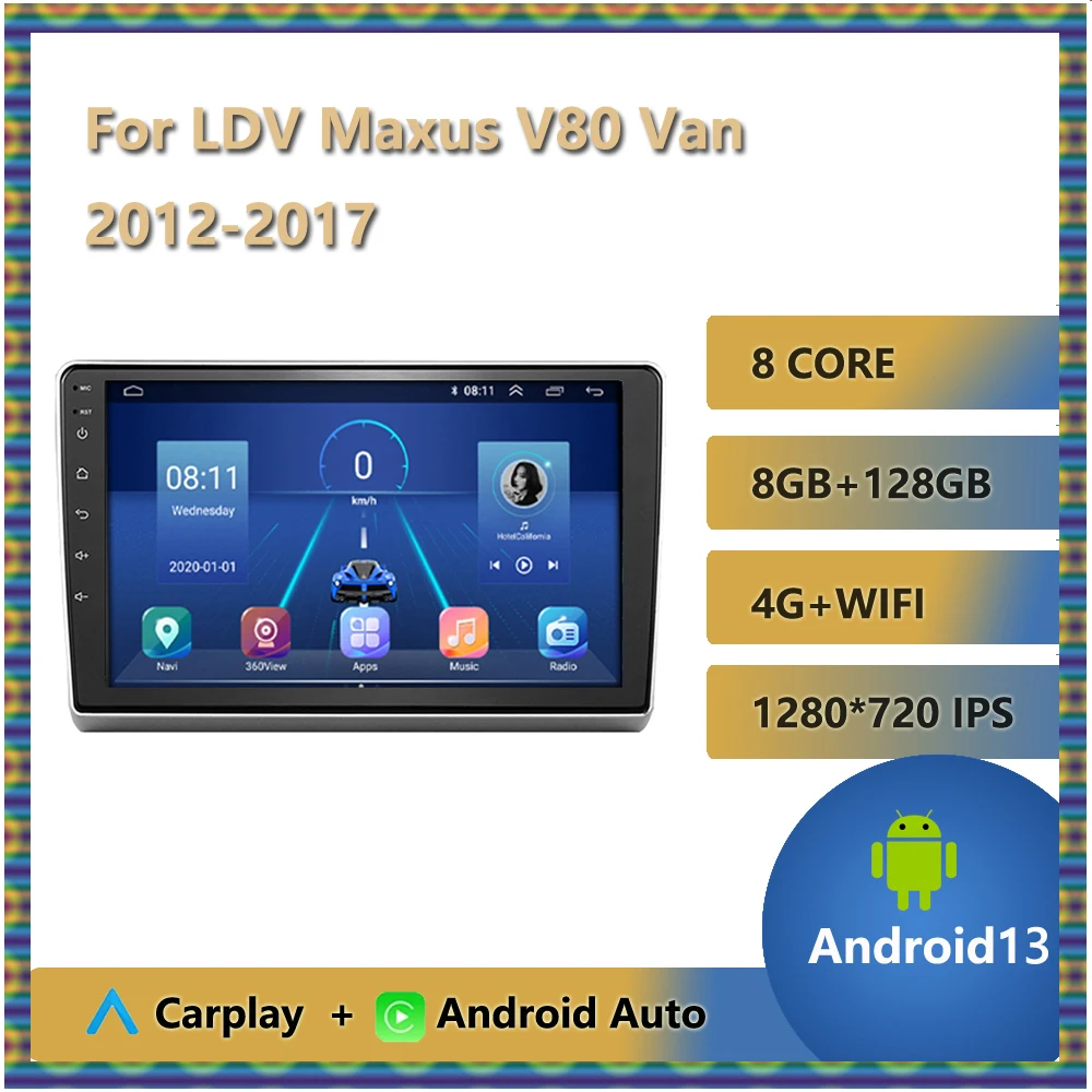 

2 Din Car Radio Multimedia Stereo Player For LDV Maxus V80 Van 2012 - 2017 Android 13 Octa-Core SWC Split Screen Bluetooth FM AM