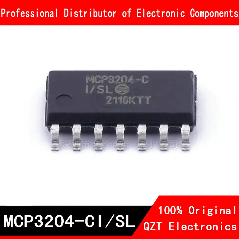 10pcs/lot MCP3204-CI/SL SOP MCP3204 MCP3204-CI MCP3204-B-I/SL SOP-14 new original In Stock