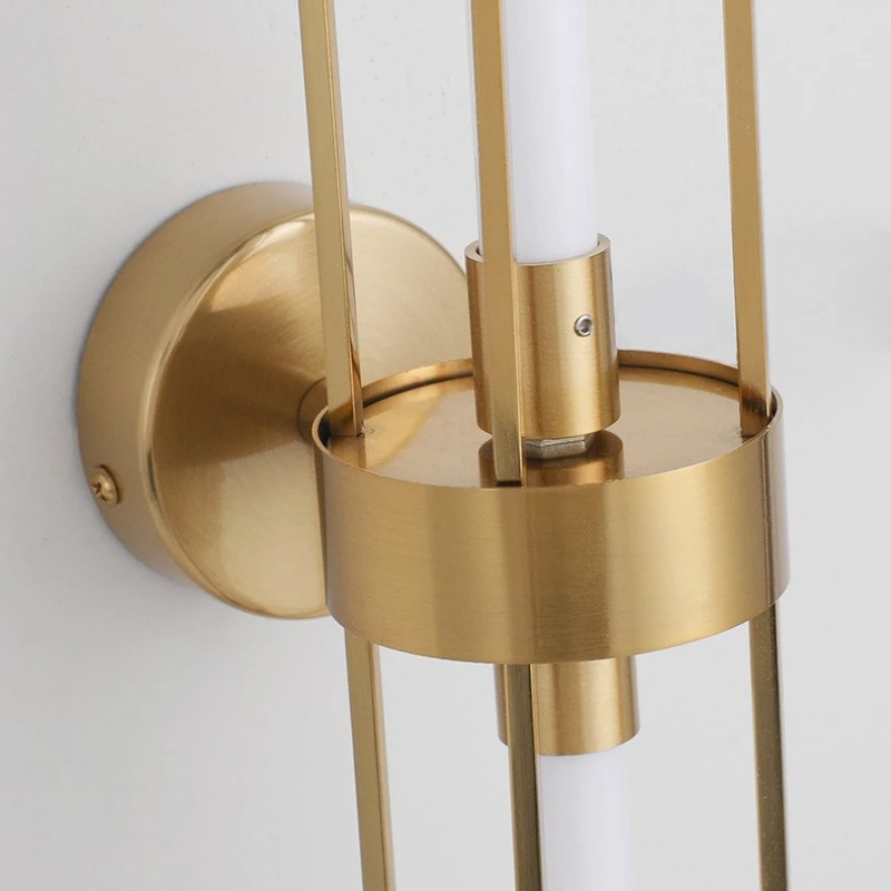 الحد الأدنى مصمم طويل القطب الحديد الجدار مصباح فندق اللوبي خلفية وحدة إضاءة LED جداريّة أضواء قاعة الطعام غرفة المعيشة مقهى الفن ديكور #6