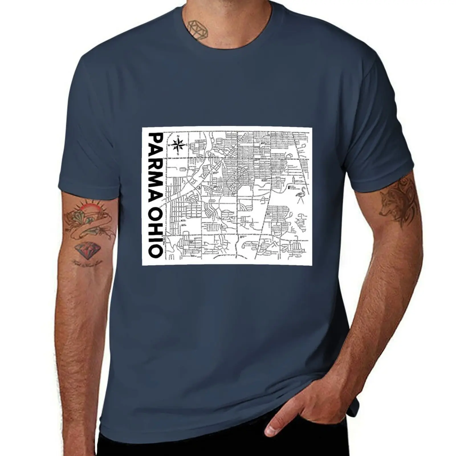 

Parma Ohio Map T-Shirt Casual Everyday Short Sleeve T-Shirt