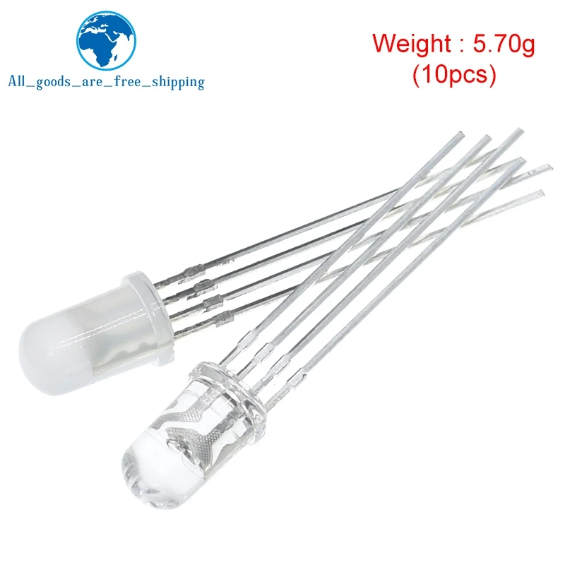 10/20/50/100pcs 5mm RGB LED Common Cathode / Common Anode Tri-Color Emitting Diodes f5 RGB Diffused / Transparent Highlight 