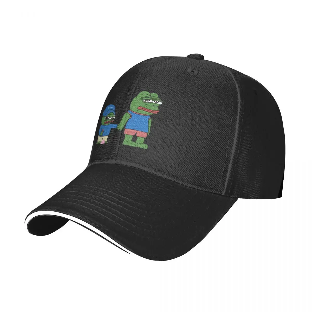 PepeTheFrog and Pepe The Helper Brother Apu Apustaja with ice cream holding hands HD HIGH QUALITY Baseball Cap