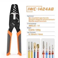 Crimping Tools for Deutsch DT Series Stamped & Formed Contact, Open Barrel Terminal Crimping Tool Wire Crimper 1424AB