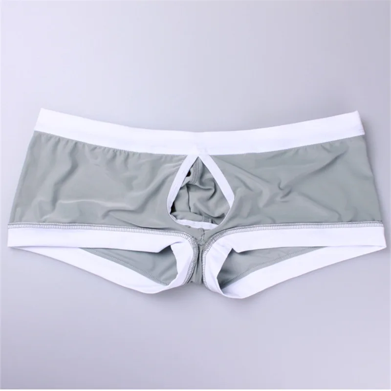 Men's Bulge Boxy Underwear Ice Silk Cozy Quick Dry Cool Feel Boxer Briefs Youth Sexy Mid Waist Penis Bulge Separation Underpants